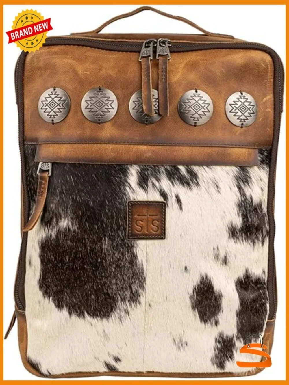 Vaquero Cowhide Hair-On-Hide Leather Backpack Daypack